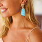 Azure & Gold Geometric Raffia Woven Earrings