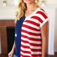 Stars & Stripes Americana V Neck Dolman Sweater Top