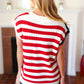 Stars & Stripes Americana V Neck Dolman Sweater Top