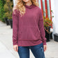 A New Day Burgundy Mineral Wash Rib Knit Hoodie