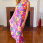 Diva Dreams Multicolor Tropical Floral Fit & Flare Maxi Dress