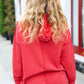 A New Day Red Mineral Wash Rib Knit Hoodie