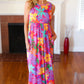 Diva Dreams Multicolor Tropical Floral Fit & Flare Maxi Dress