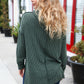 A New Day Forest Green Mineral Wash Rib Knit Hoodie