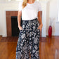 You Got This Navy Paisley Floral Smocked Waist Palazzo Pants