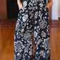 You Got This Navy Paisley Floral Smocked Waist Palazzo Pants