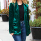 Dazzling Hunter Green Velvet Lapel Blazer