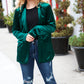 Dazzling Hunter Green Velvet Lapel Blazer