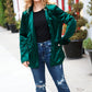 Dazzling Hunter Green Velvet Lapel Blazer