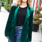 Dazzling Hunter Green Velvet Lapel Blazer