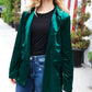 Dazzling Hunter Green Velvet Lapel Blazer