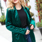 Dazzling Hunter Green Velvet Lapel Blazer