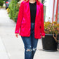 Dazzling Magenta Velvet Lapel Blazer