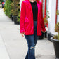 Dazzling Magenta Velvet Lapel Blazer