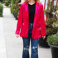 Dazzling Magenta Velvet Lapel Blazer