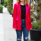 Dazzling Magenta Velvet Lapel Blazer