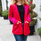 Dazzling Magenta Velvet Lapel Blazer