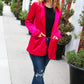 Dazzling Magenta Velvet Lapel Blazer