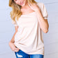 Taupe Wide Rib Puff Sleeve Top