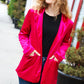 Dazzling Magenta Velvet Lapel Blazer