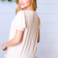 Taupe Wide Rib Puff Sleeve Top