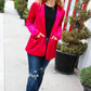 Dazzling Magenta Velvet Lapel Blazer