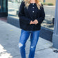 Casual Living Black Loose Knit Henley Button Sweater