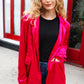 Dazzling Magenta Velvet Lapel Blazer