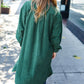 Turn Heads Forest Green Fleece Button Down Duster Jacket