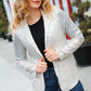 Be Your Own Star Silver Sequin Open Blazer