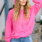 Ready to Relax Hot Pink Half Zip French Terry Hoodie