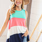 Mint Color Block Sleeveless Tunic Top