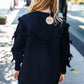 Beautiful You Black Fringe Detail Knit Cardigan