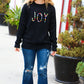 Give Back JOY Jewel Beaded Black Sweater