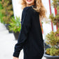 Give Back JOY Jewel Beaded Black Sweater