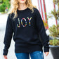 Give Back JOY Jewel Beaded Black Sweater