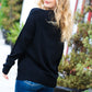 Give Back JOY Jewel Beaded Black Sweater