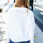 Casual Living White Loose Knit Henley Button Sweater