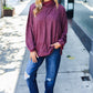 Weekend Ready Burgundy Brushed Mélange Mock Neck Sweater