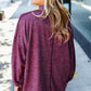 Weekend Ready Burgundy Brushed Mélange Mock Neck Sweater