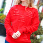 More The Merrier Red Pearl Christmas Tree Jacquard Sweater