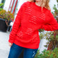 More The Merrier Red Pearl Christmas Tree Jacquard Sweater