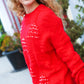 More The Merrier Red Pearl Christmas Tree Jacquard Sweater