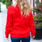 More The Merrier Red Pearl Christmas Tree Jacquard Sweater