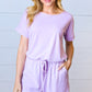 Lavender Brushed Knit Elastic Waist Pocketed Romper