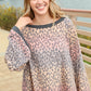 Multicolor Leopard Bell Sleeve Pullover Knit Top