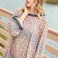 Multicolor Leopard Bell Sleeve Pullover Knit Top