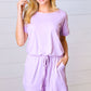 Lavender Brushed Knit Elastic Waist Pocketed Romper