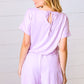 Lavender Brushed Knit Elastic Waist Pocketed Romper