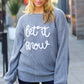 Take Me In Grey Embroidery "Let It Snow" Lurex Sweater